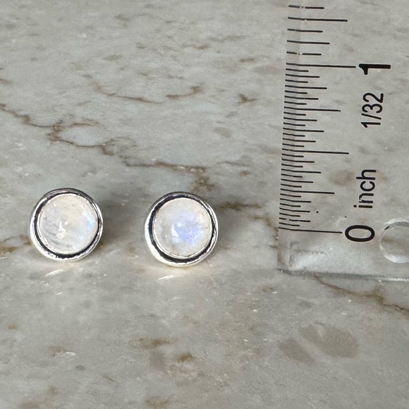 NWOT Sundance Astraea Stud Earrings, Rainbow Moonstone, Sterling Silver - Picture 5 of 5